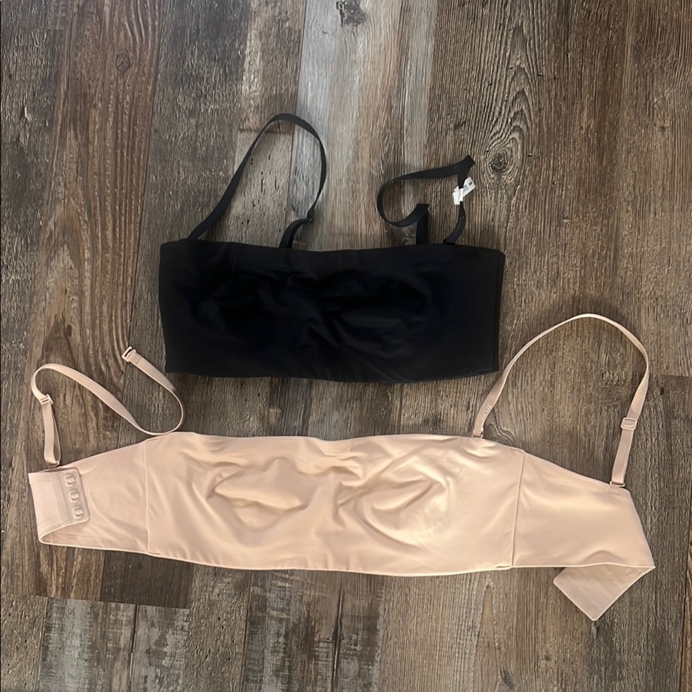 Aerie Black and Nude Strapless Bras